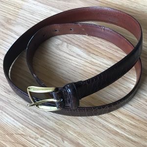 COACH Brown Embossed Calfskin Belt Size 36